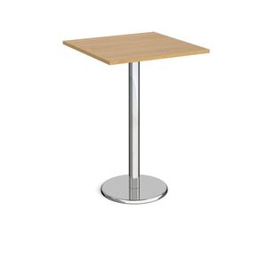 Pisa square poseur table with round base