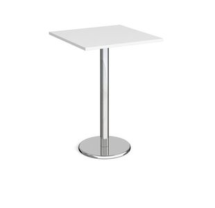 Pisa square poseur table with round base