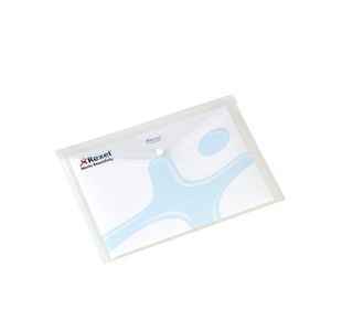 Rexel Popper Folder A4 Clear Wht Pk5