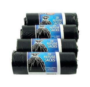 Refuse Sacks Roll 20 Pk4 Std Blk 0446