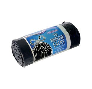 Refuse Sacks Roll 10 Pk4 Tie Blk 0447