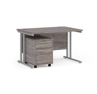 Maestro 25 desk 800mm with 2 drawer ped