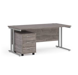 Maestro 25 desk 800mm with 3 drawer ped