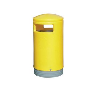 Outdoor Hooded Top Bin 75L Yellow