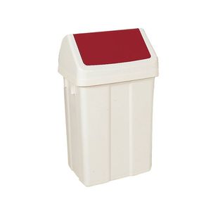 Fd 50 Litre Swing Bin White/Red 330352