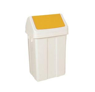 Fd 50 Litre Swing Bin White/Yell 330353