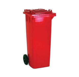 2 Wheel Refuse Container Red 120L