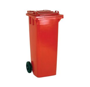 2 Wheel Refuse Container Red 140L