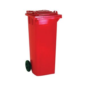 2 Wheel Refuse Container Red 360L