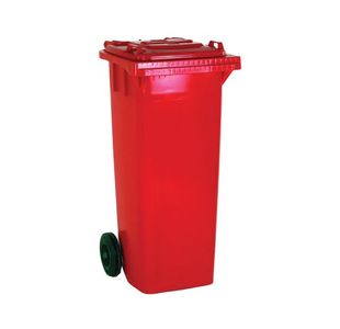 2 Wheel Refuse Container Red 80L