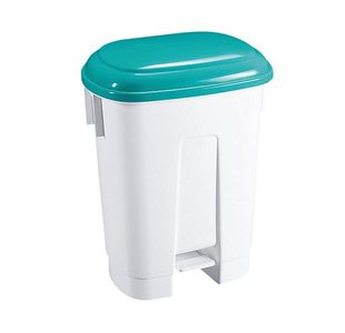 30L Plastic Bin White/Green 348024