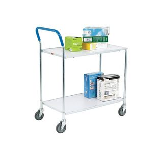 FD 2 Tier Service Trolley Met Gry/Wht