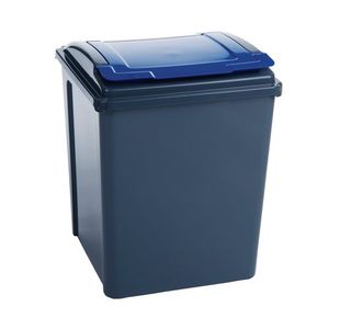 VFM Recycling Bin Gry/Blue Lid 50L