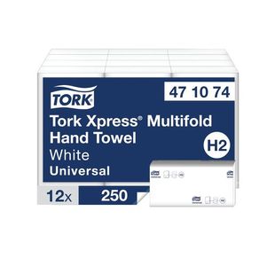 Tork Xpress M Fold 1 Ply Wht 250Sht Pk12