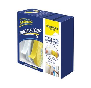 Sellotape Hook Loop Strip 20Mmx6M Remov