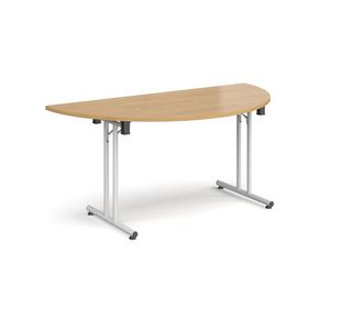 Semi cir folding leg table straight feet