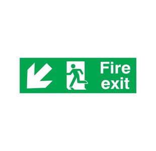 Fireexit Rm Arw Down/Left 150X450 Pvc