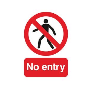 Sign No Entry A5 Pvc Ml01751R