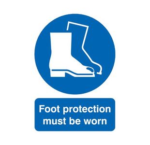 Foot Protection Must Be Worn A4 Pvc