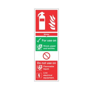 Sign Fire Extgr Water Pvc 300X100Mm