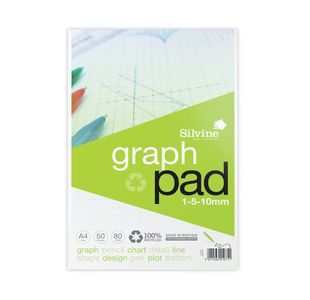 Silvine Recy Graph Pad 1/5/10 A4 50p