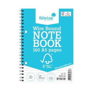 Silvine A5 Fsc Twin Wire Notebook