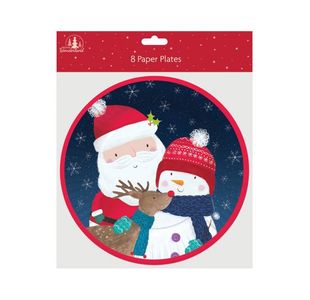 Christmas Paper Plates 8-Pk Cute P12