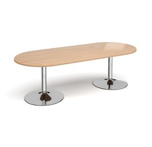 Trumpet base radial end boardroom table