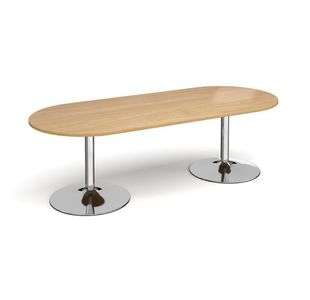 Trumpet base radial end boardroom table