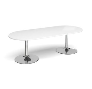 Trumpet base radial end boardroom table