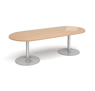 Trumpet base radial end boardroom table