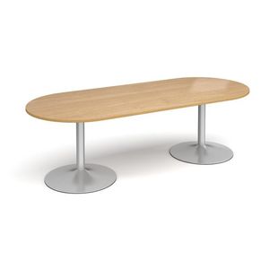 Trumpet base radial end boardroom table