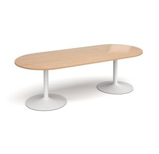 Trumpet base radial end boardroom table