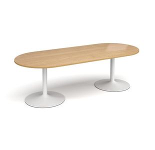 Trumpet base radial end boardroom table