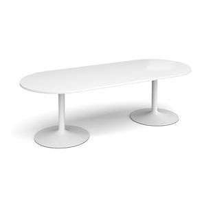 Trumpet base radial end boardroom table