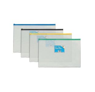 Plastic A4 Coloured Zip Bags Pack 12