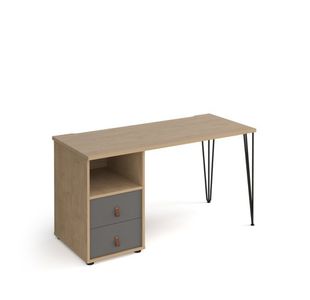 Tikal hairpin 600mm desk & ped/drwr