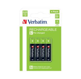 Verbatim AAA Rchb Batteries Pk4