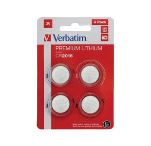 Verbatim CR2016 3V Lih Battery Pk4