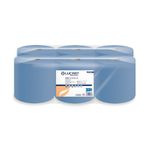 2Work 3-Ply Centrefeed Roll 135m Blue (Pack of 6) 2W00083