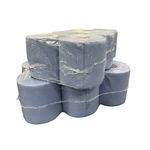 2Work 2-Ply Embossed Centrefeed Roll 50m Blue (Pack of 6) 2W10167