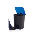 2Work Pedal Bin with Coloured Lid 50L Grey/Blue 380x410x560mm 2W10771