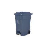 2Work Wheelie Bin with Foot Pedal 70 Litre Dark Grey 2W10783