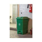 2Work Wheelie Bin with Foot Pedal 70 Litre Dark Green 2W10784