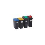 2Work Recycling Bins 65 Litre Assorted Pack of 4 2W10790