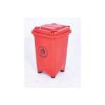 2Work Static Bin with Feet 50 Litre Red 2W10795