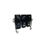 2Work Mobile Recycling Trolley with 3x60 Litre Bins 2W10798