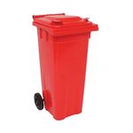2Work Wheelie Bin 140 Litre Red 2W10840