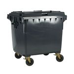 2Work Wheelie Bin 1100 Litre with Flat Lid Grey 2W10859