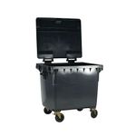 2Work Wheelie Bin 1100 Litre with Flat Lid Grey 2W10859